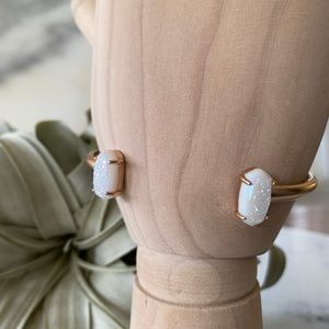 Kendra Scott Edie Rose Gold Cuff Iridescent Drusy Bracelet